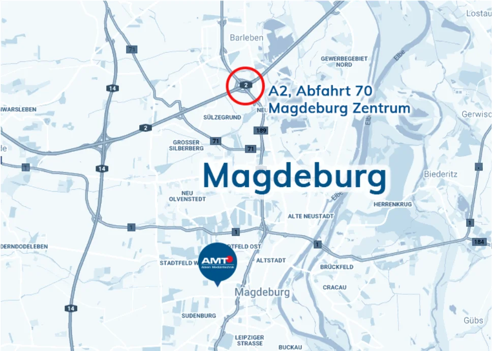 Die Anfahrt zum Standort in Magdeburg